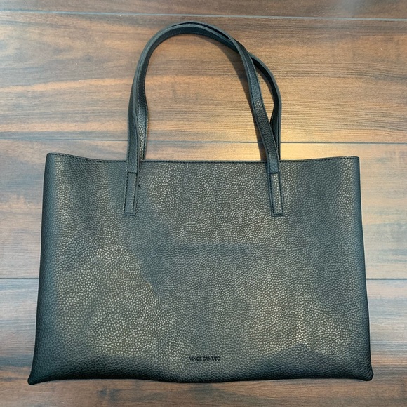 Vince Camuto Vegan Leather Black And Gray Tote Bag - Picture 4 of 6